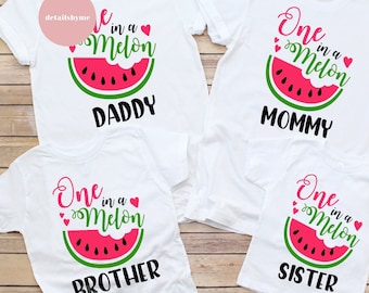 One In a Melon SVG Bundle, One In a Melon Family SVG Bundle, Watermelon Birthday SVG, Summer svg, Watermelon svg, Birthday Party Shirt svg