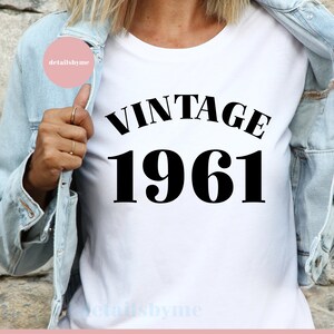Jahrgang 1961 Svg, Vintage Geburtstag Svg, Vintage Geburtstag Shirt Svg, geboren 1961, Geburtstag Svg, alles Gute zum Geburtstag, Png, Jpg, Dxf, Eps, Svg