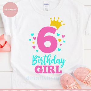 Six Svg, Birthday Girl Svg, Birthday Princess Svg, 6th Birthday Svg, B-day Girl Svg, My Sixth Birthday, Clipart, Dxf, Svg, Eps, Png, Jpg