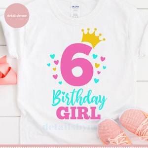 Sei Svg, Compleanno Ragazza Svg, Compleanno Principessa Svg, 6th Compleanno Svg, B-day Ragazza Svg, Il mio sesto compleanno, Clipart, Dxf, Svg, Eps, Png, Jpg