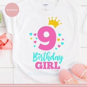 Nove Svg, Compleanno Ragazza Svg, Compleanno Principessa Svg, 9th Compleanno Svg, B-day Ragazza Svg, Clipart, Dxf, Svg, Eps, Png, Jpg
