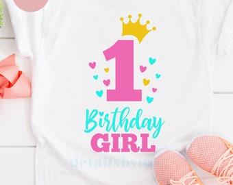 1st Birthday Svg, Birthday Girl Svg, 1st Birthday Svg Girl, Girl Birthday Svg, Baby Girl Svg, Princess Svg