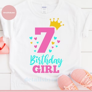 Sieben Svg, Geburtstag Mädchen Svg, Geburtstag Prinzessin Svg, siebten Geburtstag Svg, B-Tag Mädchen Svg, Clipart, Dxf, Svg, Eps, Png, Jpg