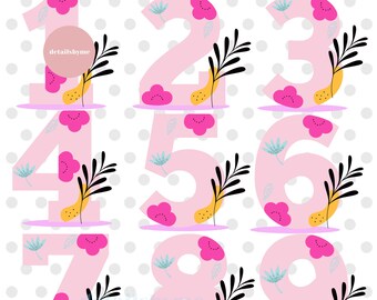 Download Floral Numbers Svg Lavender Floral Number Flower Numbers Vector 0 To 9 Numbers Flourish Numbers Scrapbooking Papercraft Deshpandefoundationindia Org