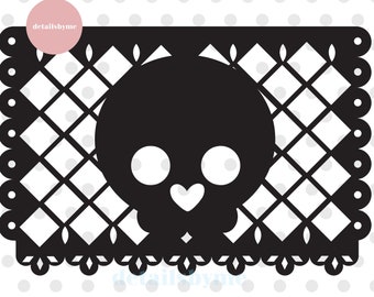 Papel Picado Svg, Day of the Death Svg, Dia de Muertos Day Svg, Mexican Tradition Banner Svg, Clipart, Eps, Svg, Png, Dxf, Jpg