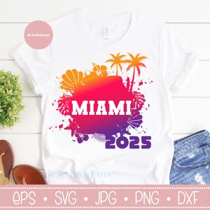 Miami 2024 svg, Florida, Urlaub 2024, Familienurlaub Passende Shirts, Tropischer Urlaub, Sommer 2024, svg, eps, png, dxf, Sommer svg