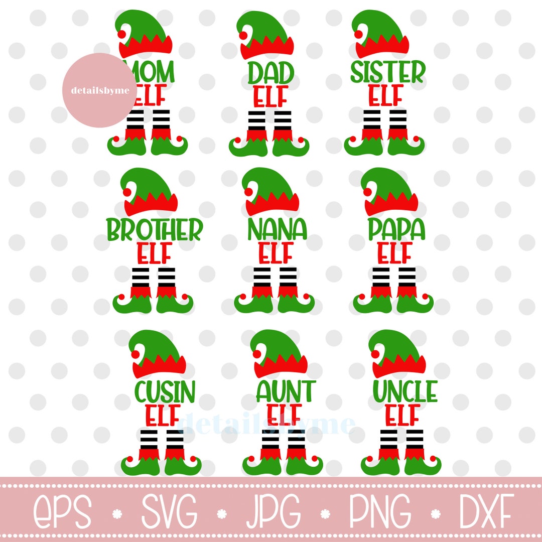 Elf SVG, Elf Family SVG, Christmas SVG, Squad Svg, Elf Hat Svg ...