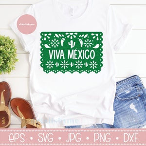 Viva Mexico Svg, Papel Picado Svg, Onafhankelijkheidsdag Svg, Mexico Fiesta Banner Svg