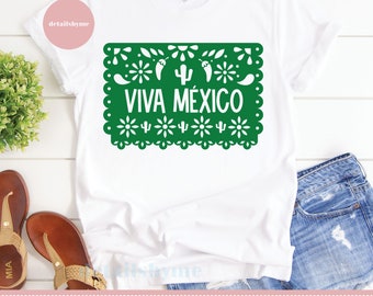 Viva México Svg, Papel Picado Svg, Día de la Independencia Svg, México Fiesta Banner Svg