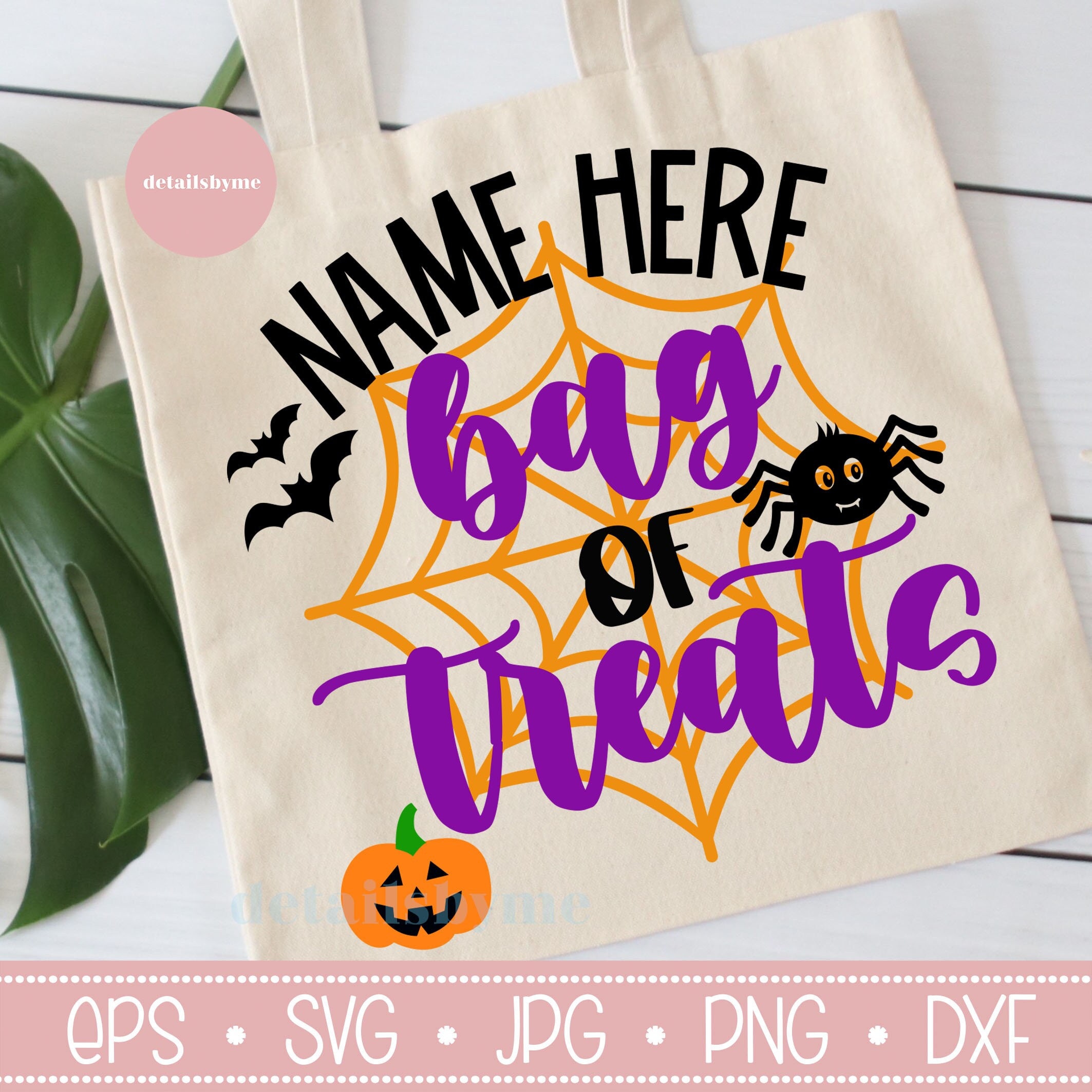 Custom Halloween Name Treat Bag Svg Custom Kids Name Svg Etsy