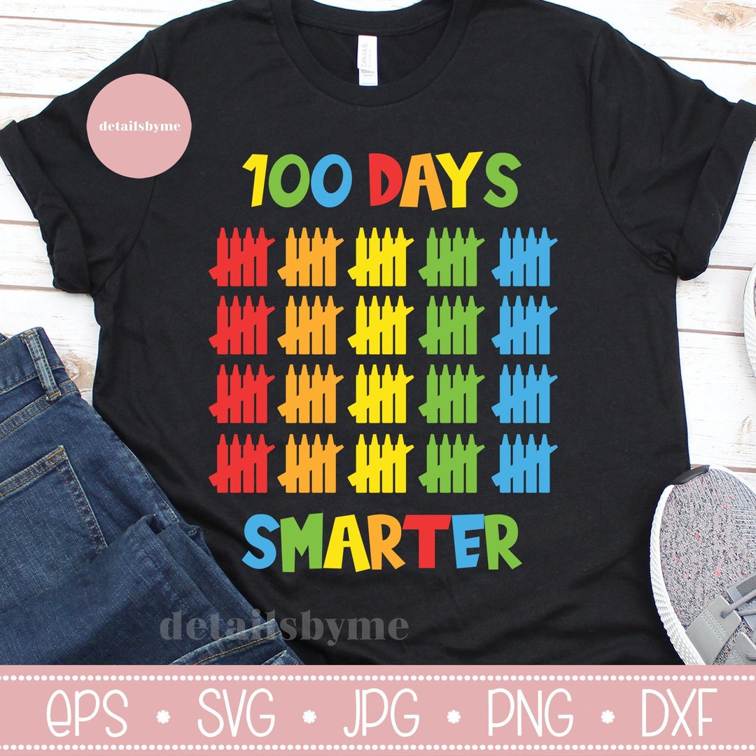 100 Days Smarter Svg, 100th Day of School Svg Dxf Eps Png, Kids Svg ...