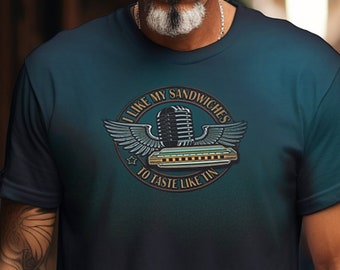 Men's Athletic harmonica T-shirt in Teal