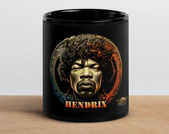 HENDRIX ~ Black Glossy Mug