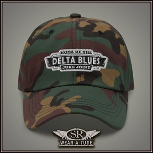Delta Blues Embroidered Camouflage Dad Hat