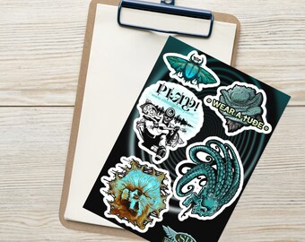 TURQUOISE ROCK stickers of skulls