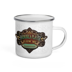 JOUEUR D'HARMONICA ~ Tasse en émail SR Blow Me