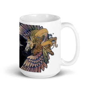 WINGED HORNED HORSE ~ Coffee mug, Fantasy art, Gifts for her, Pegasus art,
