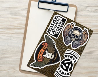 CLASSIC ROCK n ROLL stickers with 45 spacer