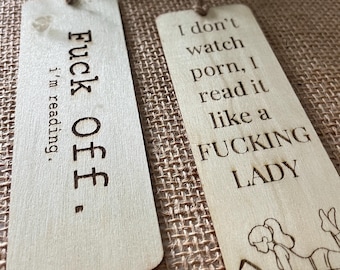 Wood bookmark | “I’m Reading” bookmark | adult humor | smut