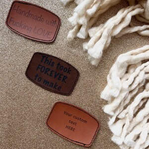 Custom leatherette patch for crochet | knitting