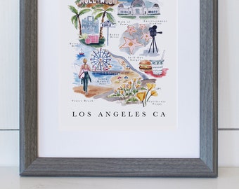 Los Angeles California Stadt Karte Drucken