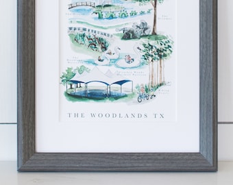 The Woodlands City Map Druck