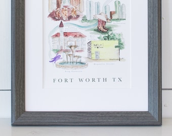 Fort Worth Map Print