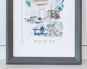 Waco City Map Print