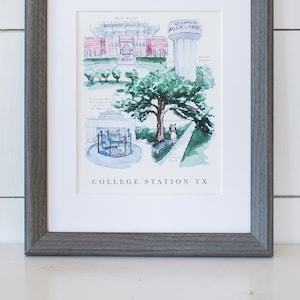 College Station City Map Print