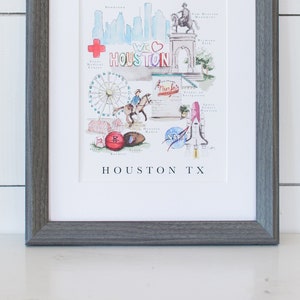 Houston City Map Print