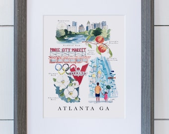Atlanta Georgia Stadt Karte Print