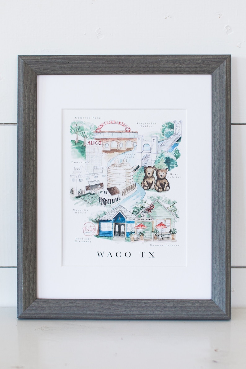 Waco City Map Print image 1