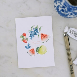 Tarjeta con la frase "Eres la más dulce"