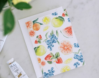 Grußkarte mit Obst-Collage