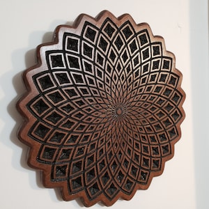 Flower of Life Mandala Wood Carving - Nature Sacred Geometry - Carved Plaque - Beautiful Wall Art Décor