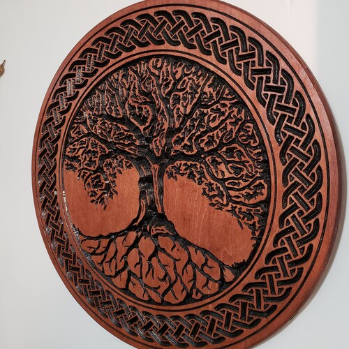 Tree of Life Wood Carving Celtic Tree of Life Wood Art Etsy