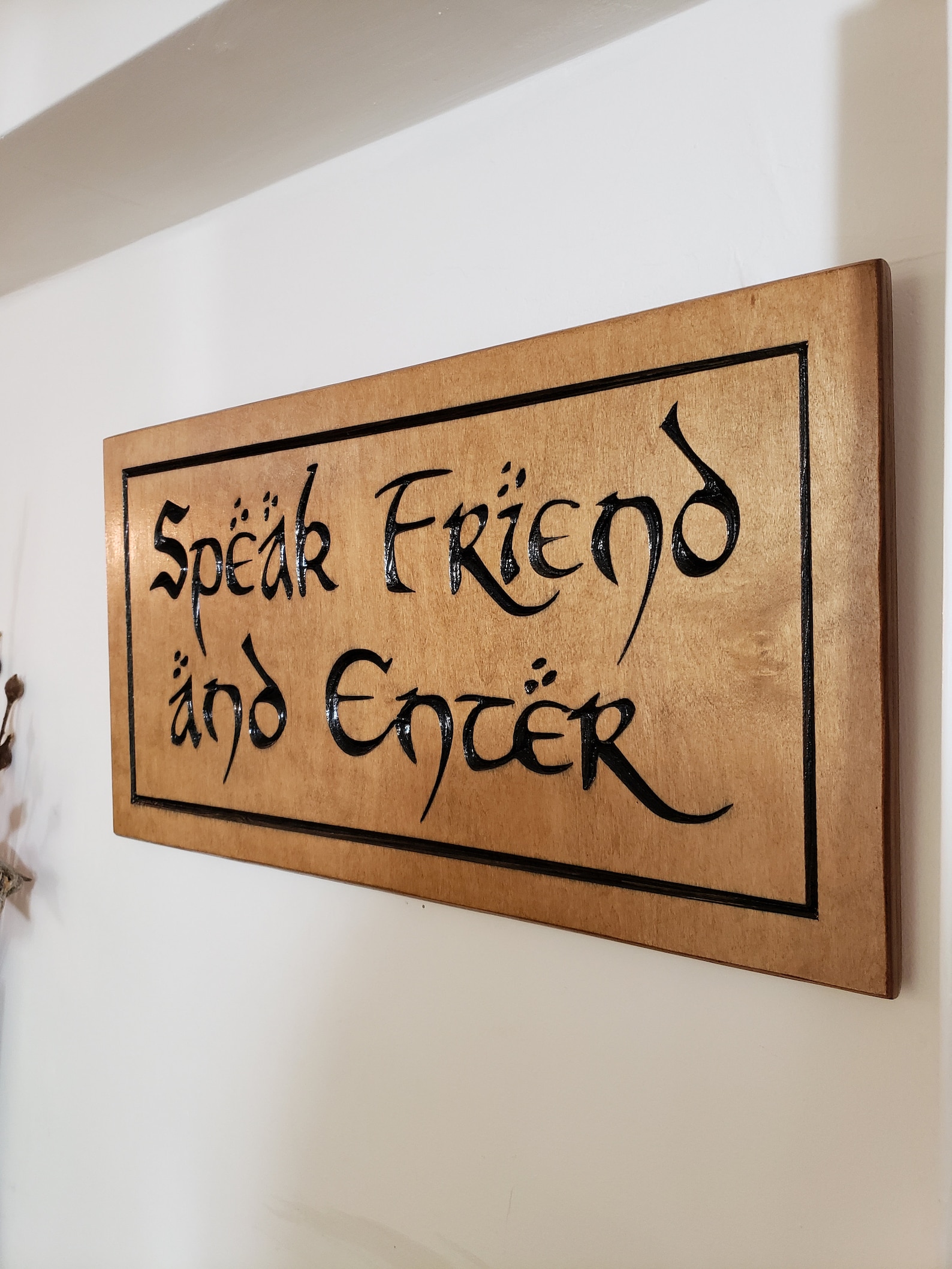 Speak Friend and Enter Wood Carving Lord of the Rings Etsy