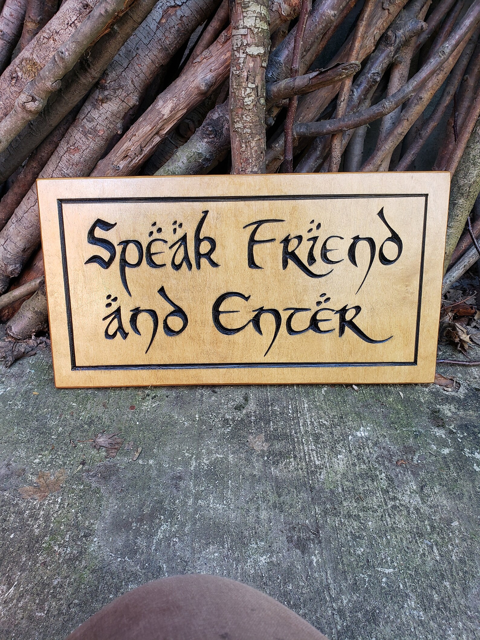 Speak Friend and Enter Wood Carving Lord of the Rings Etsy