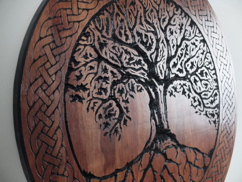 Celtic Tree of Life Inspired Wood Carving Wall Art Altar Etsy