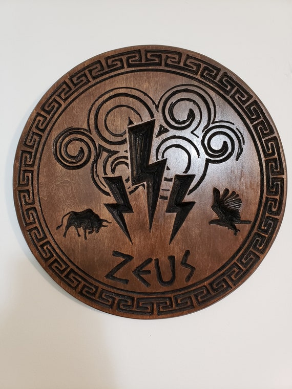 Zeus Wood Carved Deity Plaque Jupiter Lightning Bolt Bull Eagle Altar Pagan  Hellenic - Etsy Israel