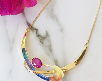 Gold Statement Necklace, Multicolor Necklace, Fashion Necklace, Necklaces For Women, Fashion Jewellery, Infinity Necklace, Short Necklace