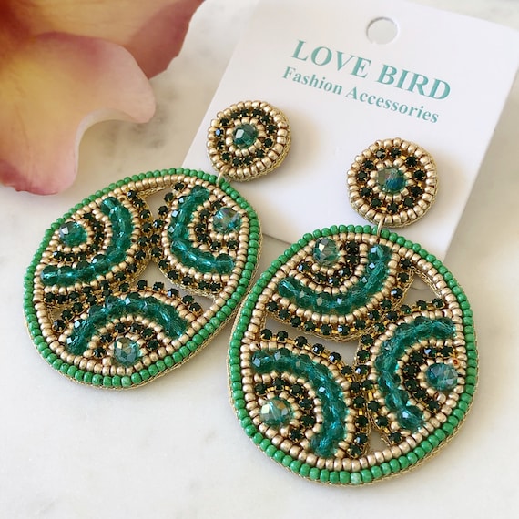 Green shop fashion earrings
