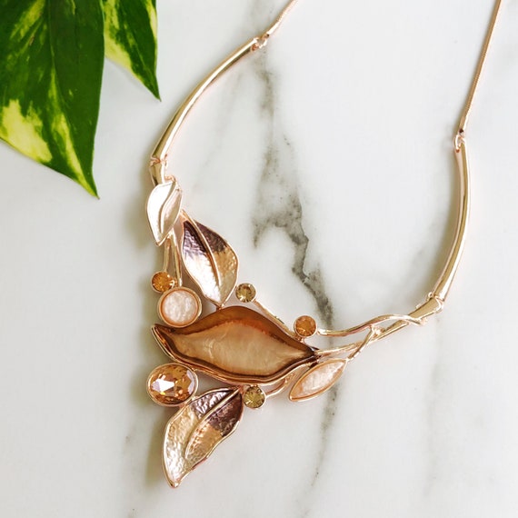 Rose Gold Statement Necklace Fashion 