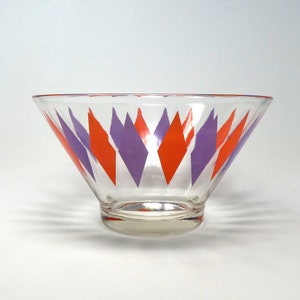 Salad Bowl violet and orange, mid century, 50&#39;s