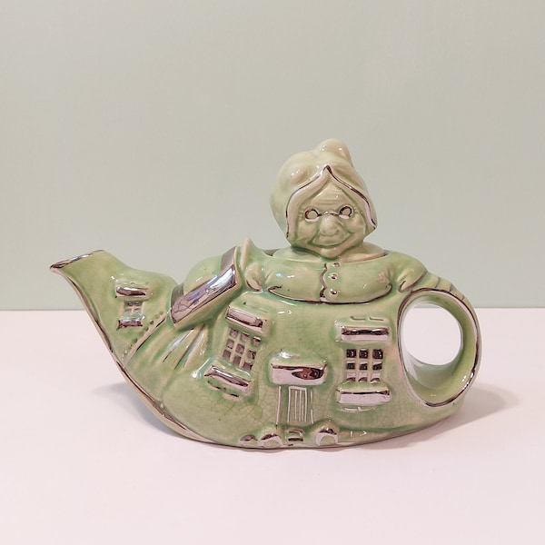 Old Lady Teapot Etsy