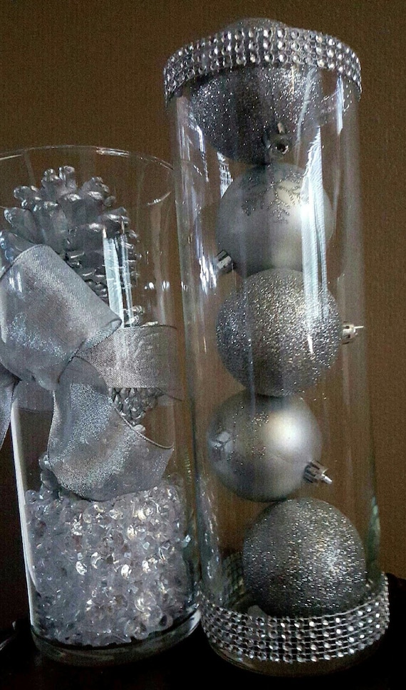 Winter Wonderland Wedding Reception Centerpiece Decor Silver Etsy