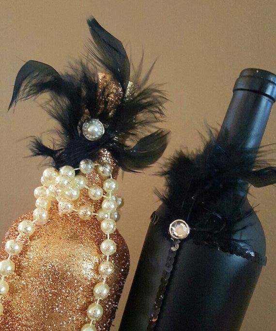 Wedding Centerpiece Set Great Gatsby Black Gold And Glitter Etsy