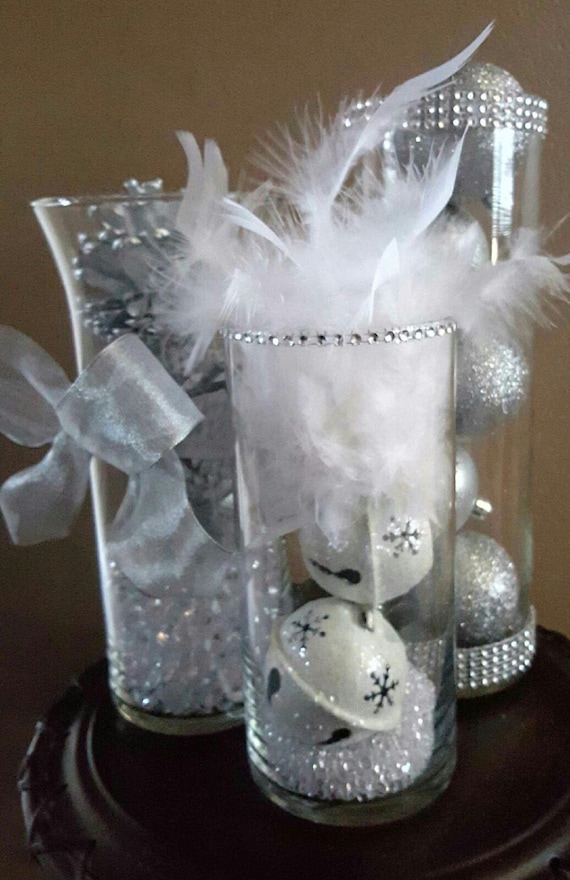 Winter Wonderland Wedding Reception Centerpiece Decor Silver Etsy