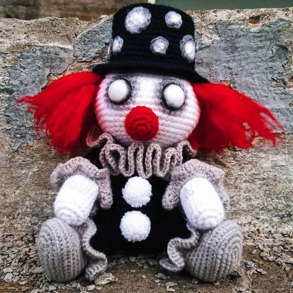 Patron au crochet clown effrayant TÉLÉCHARGEMENT PDF UNIQUEMENT