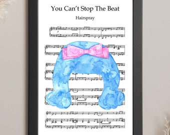 Hairspray / No puedes detener el ritmo / Impresión de carteles de partituras / DESCARGA DIGITAL INSTANTÁNEA